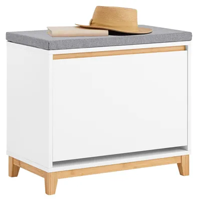 Obrázek produktu pro Skříňka na boty s úložným prostorem - bílá - 60x55x34 cm