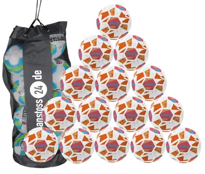 Produktbild von Ballset JAKO Jugendball Iconic inkl. Ballsack 4 15 Bälle weiß/coral/lightorange. 290g