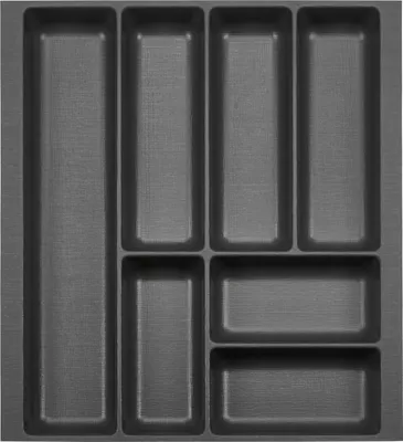 Produktbild von ORGA-BOX II Besteckeinsatz Tiefe 462 mm, Höhe 50,5 mm für Nobilia Küchen Canvas-Struktur anthrazit Breite 409 mm für Schubladen 500 mm