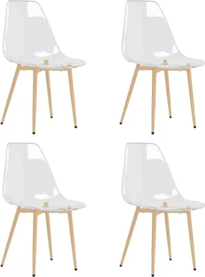 Image de vidaXL Chaises de salle à manger 4 pcs. Transparent PET