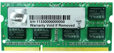 Produktbild von G.Skill 8GB DDR3-1600, 8 GB, 1 x 8 GB, DDR3, 1600 MHz, 204-pin SO-DIMM