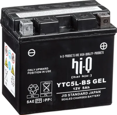 Produktbild von Hi-Q AGM Gel Batterie HTC5L 12V 5Ah für Motorräder und Quads