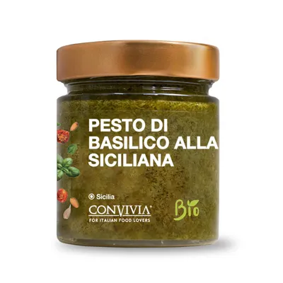 Produktbild von -Basilikumpesto nach sizilianischer Art, 190 g - Convivia