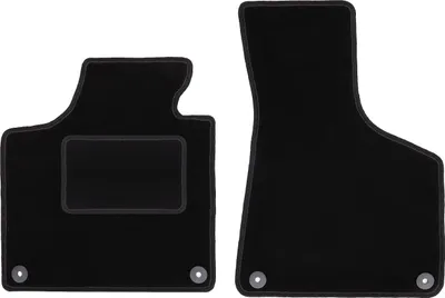 Image de Tapis de sol avant velours sur-mesure pour Audi A3 8P (2003-2011, berline à hayon, sportback, cabriolet) noir, jeu 2 pièces, fixations - STANDRAD