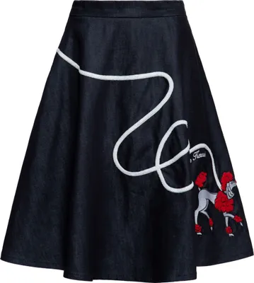 Produktbild von Queen Kerosin Denim Tellerrock - Poodle Skirt L