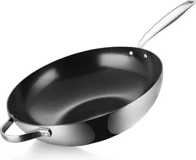 Obrázek produktu pro BE living Wok pánev z nerezové oceli – Ø 32 cm – keramika – indukce – nepřilnavý povrch bez – pánev – řada Essential