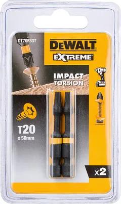 Produktbild von DeWalt Torsion Bit schlagf. T20 50 mm 2Stk