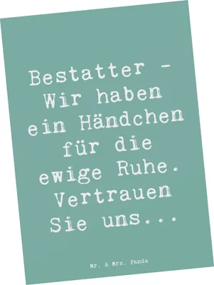 Produktbild von Mr. & Mrs. Panda bildkarte Spruch Bestatter Fürsorge - Meeresbrise - Geschenk, Postkarten, Grußkarte, Berufe, Postkarte, Geschenke mit Herz, Verabschiedung, Ansichtskarte