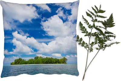 Produktbild von MuchoWow® Zierkissen Sofakissen Wohnzimmer Dekokissen 40x40 cm Insel - Sommer - Tropisch - Foto Kissen - Schlafzimmer Dekoration