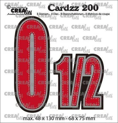Produktbild von Crealies Cardzz Stanzschablone 6tlg. No.212 - Zahlen - 0 1/2 -