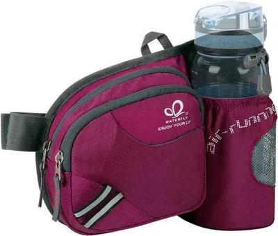 Produktbild von Famanu Hüfttasche mit Flaschenhalter für Laufen, Radfahren und Camping - Atmungsaktiv und Reflektierend