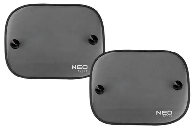 Productafbeelding van NEO TOOLS Automatische zonwering voor zijruiten, set van 2, 50x38 cm. Zonnebescherming met zuignappen, UV-bescherming, hitteschild voor kinderen en baby's, universeel