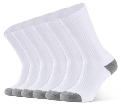 Produktbild von Sportsocken Herren Baumwolle Gepolstert Atmungsaktiv 6 Paar Größe 39-42 Weiß