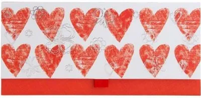 Zdjęcie produktu dla ARTEBENE Kopertka na pieniądze w kształcie serca, czerwono-srebrna, 23 x 11 cm