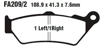 Produktbild von EBC Brakes FA209/2HH Bremsbeläge Satz Bremsklötze für YAMAHA MOTORCYCLES DT für MOTO GUZZI MC QUOTA