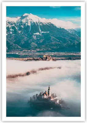 Produktbild von Poster - Poster ohne Rahmen - Winter Berge Wolken - 70x100 cm - Wand Bild - Wanddeko - Wandbilder - Kunstposter - Wandposter - Bilder - Kunstdruck - Wanddekoration - Wandbild - P2XPA70x100-5183