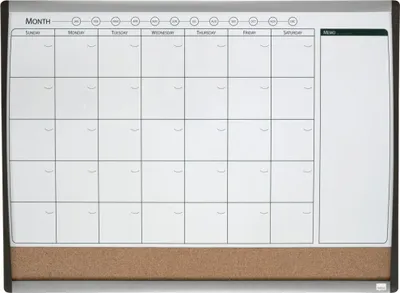 Produktbild von Rexel Kombitafel mit Bogenrahmen 585x430mm, 585 x 430 mm, Schwarz, Braun, Grau, Silber, Magnet, 680 g