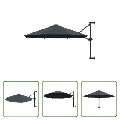 Immagine prodotto di The Living Store Ombrellone a parete con asta in metallo 300 cm antracite
