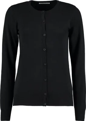 Produktbild von Kustom Kit - "Arundel" Strickjacke Rundhalsausschnitt für Damen Langärmlig RW9852 (46 DE) (Schwarz)
