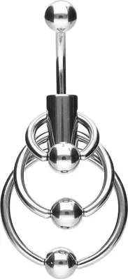 Produktbild von Bauchnabelpiercing Chirurgenstahl Bananabell 3 KLEMMKUGELRINGE