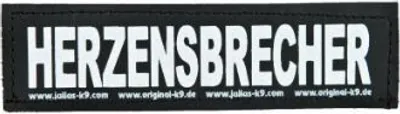 Produktbild von Julius-K9 HERZENSBRECHER, PET-Kabelstrang mit Klettaufsatz, Hund, Schwarz, Weiß, IDC®Longwalk Y-Geschirr Alle Größen IDC® Powergeschirr® Baby 1, Baby 2, Mini-Mini, Mini, 0..., 110 mm, 30 mm