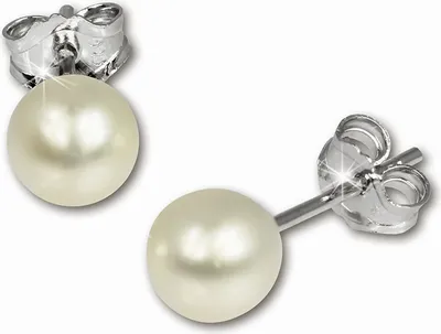Produktbild von SilberDream Ohrstecker für Damen 925 Silber weiß Perle Ohrringe 4,5mm SDO105W