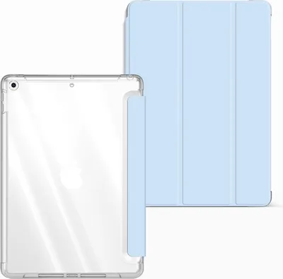 Produktbild von Smart Cover für Apple iPad Air 3 (2019) 10.5 Zoll Tablet Hülle Cover Schutzhülle Tasche Stand Hülle Tasche Etui Hellblau-Transparent