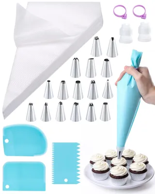 Image de Kit de pochettes de pâtisserie avec douilles - 124 pièces, comprenant 100 pochettes à usage unique et des accessoires