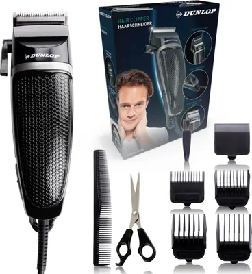 Produktbild von DUNLOP Haarschneider Leistungsstarker 3 Watt Motor - mit Kabel - 4 Führungskämme - mit Schere und Kamm