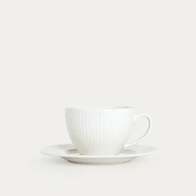 Produktbild von HOMLA Tasse und Untertasse SIENA weiß 240 ml