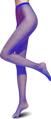 Produktbild von Damen Netzstrumpfhose One Size Strumpfhose Halloween Fasching Karneval Freizeit Party, blau