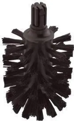 A black toilet brush head without a handle, shown from a slightly angled front view.