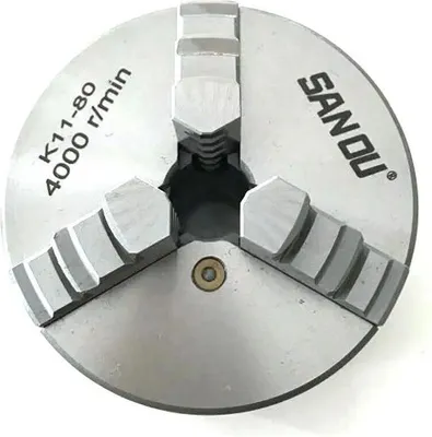 Image de Mandrin à serrage automatique à 3 mors - 80 mm - Manuel - Pour tour - Blanc