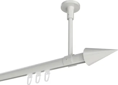 Produktbild von Interdeco Innenlaufstange / Gardinenstange mit Innenlauf Weiß, Typ Sonette Savio (Kegel) Deckenmontage, 20 mm Ø 1-läufig, 360 cm
