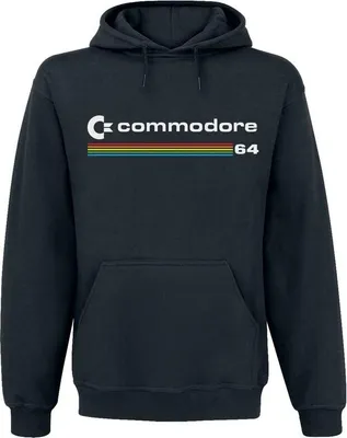 Produktbild von Commodore 64 Kapuzenpullover Herren Commodore Logo Hoodie schwarz M
