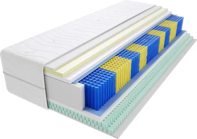 Produktbild von Matratze 140x200 cm Doppelmatratze, H3 Mittelfest Federkernmatratze, Taschenfederkernmatratze 23 cm Hoch Latex Visco Memory Hypoallergene, HR-Schaum, Wendematratze mit Klimafaser, Gesteppter Bezug Lorena Multitaschen