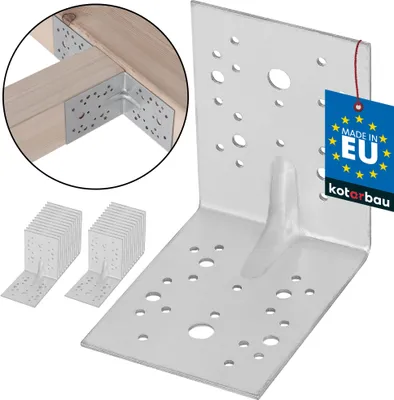Produktbild von KOTARBAU® Winkelverbinder 25 Stk. 130x130x100mm Bauwinkel mit Sicke Silber