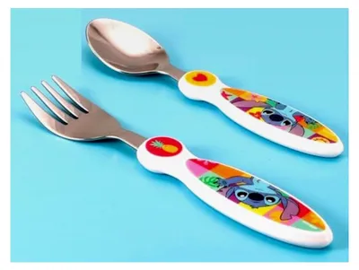 Produktbild von STITCH | Kinderbesteck aus Edelstahl - Gabel und Löffel