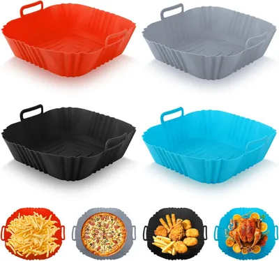 Obrázok produktu pre Príslušenstvo do teplovzdušnej fritézy 4 kusy, silikónové formy, 19 cm, pre fritézu