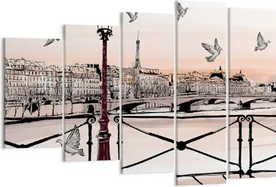 Produktbild von Bild auf Leinwand - Leinwandbild - frankreich Taube Grafiken Illustration - 150x100cm - Wand Bild - Wanddeko - Leinwanddruck - Bilder - Kunstdruck - Leinwand bilder - Wandkunst - EG150x100-3176
