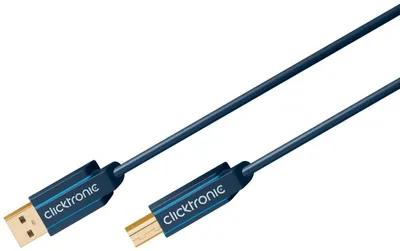 Produktbild von USB-A-auf-USB-B 2.0 Adapterkabel Premium-Kabel | USB-A-Stecker  USB-B-2.0-Stecker | 3,0 m | 480 Mbit/s