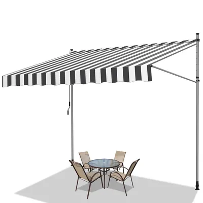 Produktbild von Jopassy Markise ohne Bohren Klemmmarkise Balkonmarkise für Terrasse Balkon 400cm Weiß Grau