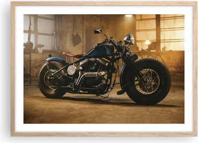 Produktbild von Gerahmtes Poster - Rahmen in heller Eiche - Motorrad Motor - 70x50 cm - Wand Bild - Wanddeko - Wandbilder - Kunstposter - Wandposter - Bilderrahmen - Bilder - Kunstdruck - Wandbild - P2NAA70x50-4233