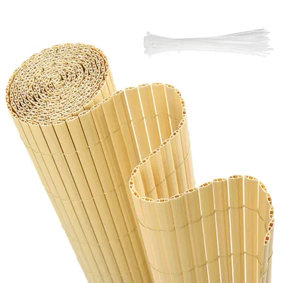 Zdjęcie produktu dla Mata ochronna Sekey PVC 90x300 cm podwójne wzmocnienie wewnątrz, ekran prywatności balkonu, ogród, bambus