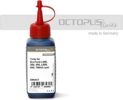 Produktbild von Tinte, Ink f. Epson EcoTank L300, L355, L555 Drucker, T6642 cyan