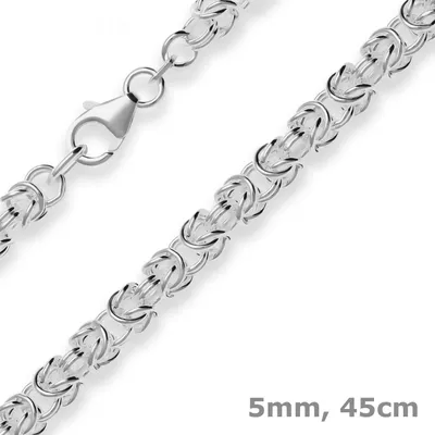 Produktbild von 5mm Königskette Silberkette Collier Halskette aus 925 Silber 45cm