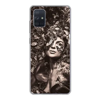 Produktbild von MuchoWow® Handyhülle Schutzhülle Hülle für Samsung Galaxy A71 Frau - Tiere - Pflanzen Silikon Softcase Handy Hülle - Kartenbesitzer