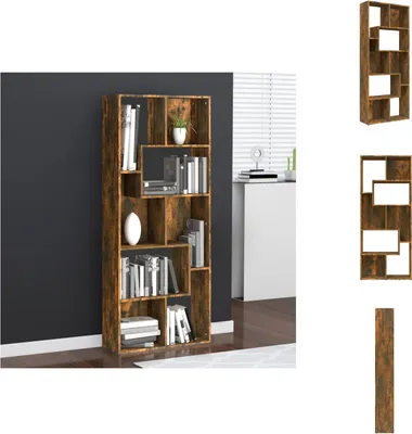 Obrázok produktu pre vidaXL Regál na knihy smoke oak 67x24x161 cm materiál na báze dreva - Regály a knižnice