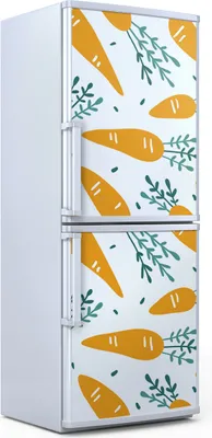 Produktbild von Kühlschrankdekoration  60x180 cm  Aufkleber auf dem Kühlschrank - Doodle Möhre Gemüse