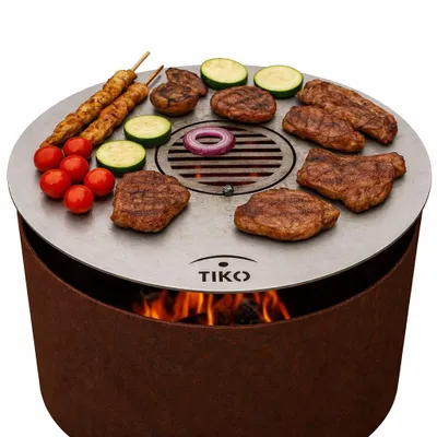 Produktbild von Grillplatte / Plancha inklusive Einlegerost für Feuerschale und Feuertonne im Durchmesser 60 cm